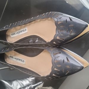Karl Lagerfeld Leather Flats Shoes Size 9.5